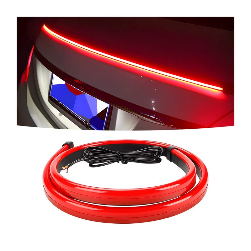 HIPOPY Car LED Brake LED Strip Light 35inch 144LED DC12V High Mount Stop Brake Light Bar Rear Window Warning Signal Light for Vehicles Trucks Cars