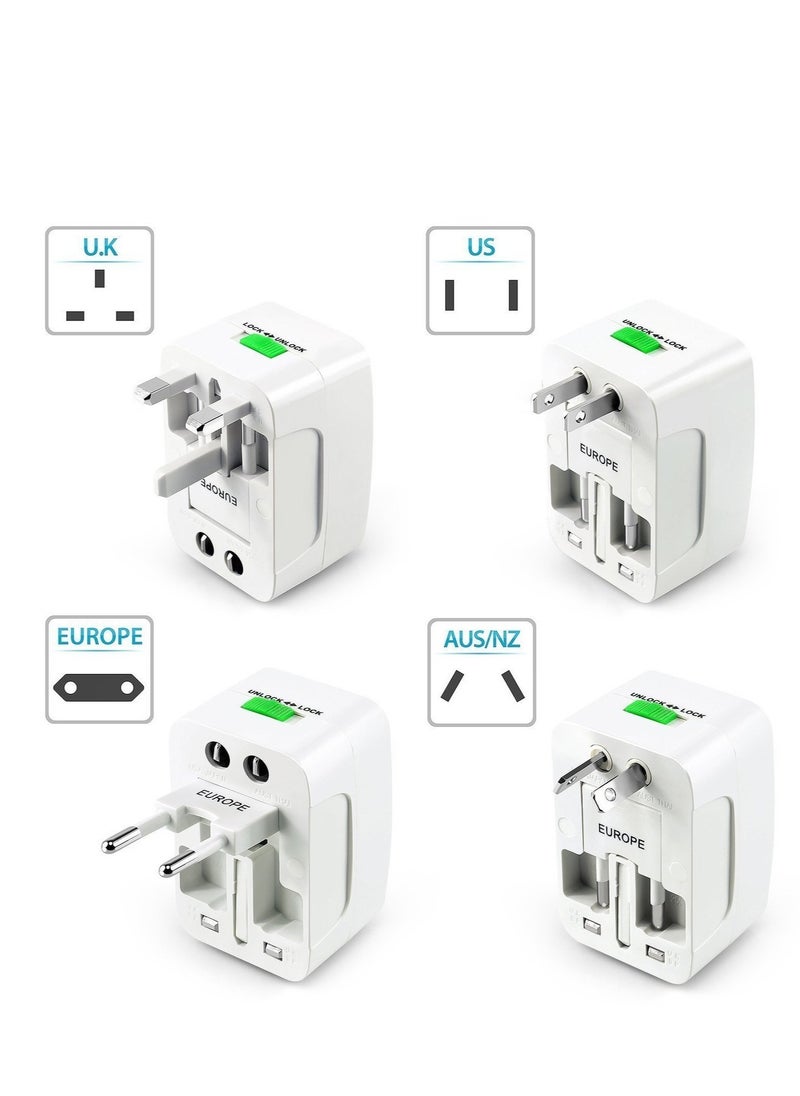 JAJEEK "Universal Travel Adapter – All-in-One Global Charger with USB Ports (White)"  - Image 4
