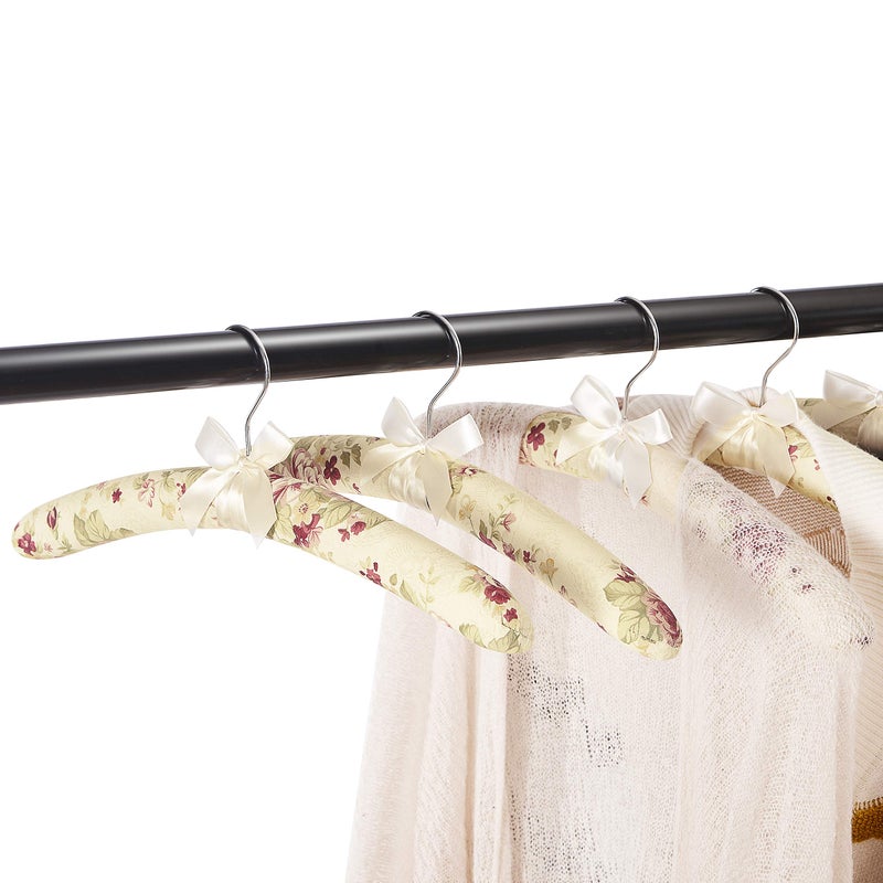 GLCON Padded Clothes Hangers for Sweaters â€“ Women Padded Coat Hangers- Foam Hanger Non Slip Satin Canvas Covers for Adults Wedding Bridesmaid (Pack of 10) - Image 4