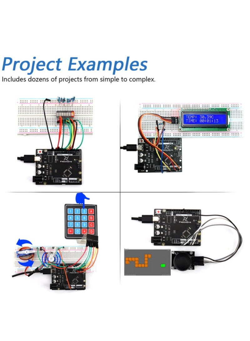 فريينوف فرينوفمجموعة أدوات تتفاعلالإصدار 2.0 مع لوحة V4 (متوافق مع اردوينوبيئة تطوير متكاملة ) ، 267 صفحة تعليمية مفصلة ، 198 عنصرًا ، 49 مشروعًا - Image 5
