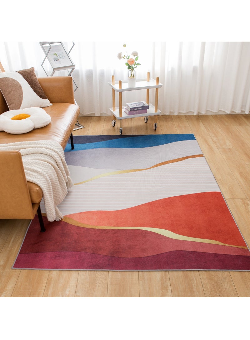 جو توي سجادة حديثة الطراز غير قابلة للانزلاق ذات ملمس فائق النعومة لغرفة المعيشة وغرفة النوم والمطبخ وديكور السجادة الأرضية مستطيلة الشكل 160 × 230 سم - Image 1