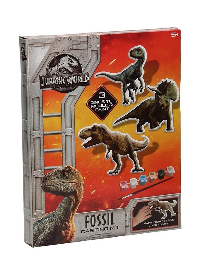 RMS RMS Dinosaur Fossil Casting Kit for Kids – Make & Paint 3 Dino Models with Molds, Plaster & Paints – DIY STEM Activity Toy for Boys & Girls – Educational Craft Kit with Brush & Instructions  - Image 1