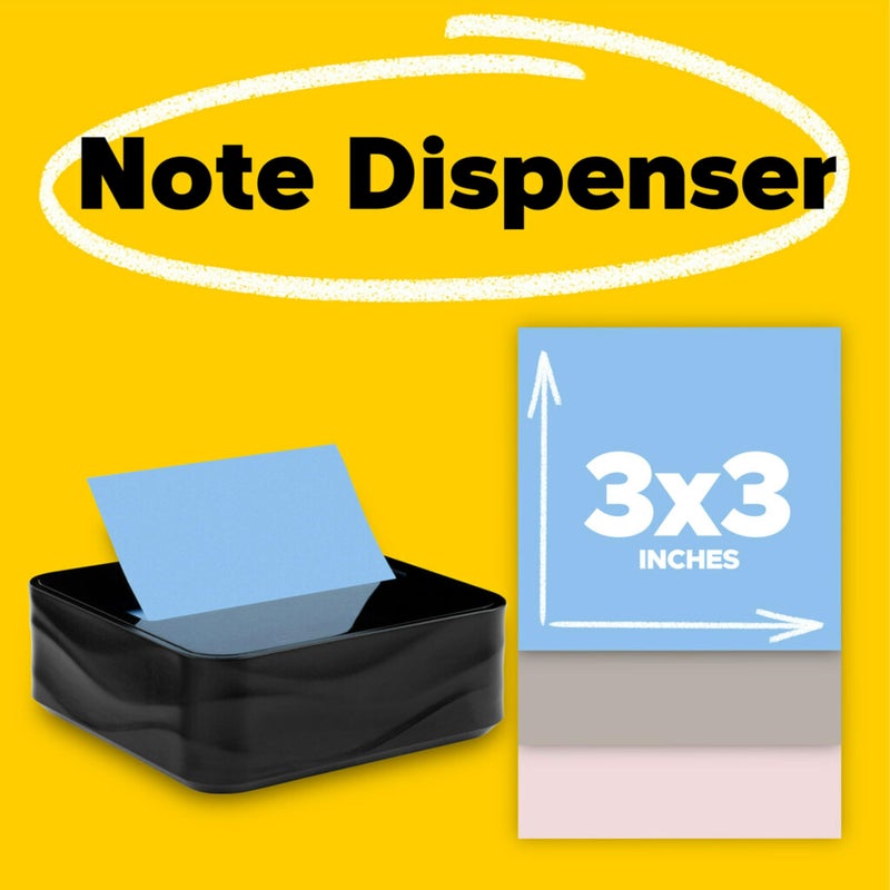 Post It Post-it Note Dispenser Modern Black Pack Includes Dispenser and 3 Super Sticky Pop-up Sticky Notes Pads 2X The Sticking Power (WAVE-330-BKVP) - Image 2