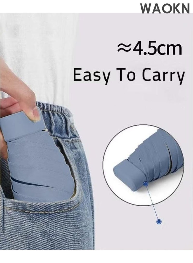 دبليو أيه أو كي أن مظلة صغيرة الحجم مع حقيبة تخزين، مظلة خفيفة ومدمجة بستة أضلاع، مظلة سفر قابلة للطي، مظلة حماية من الأشعة فوق البنفسجية بمعامل حماية UPF 50+، مظلة جيبية للرجال والنساء والأطفال، مظلة للاستخدام في الهواء الطلق للحماية من الشمس والمطر، لون أزرق. - Image 3