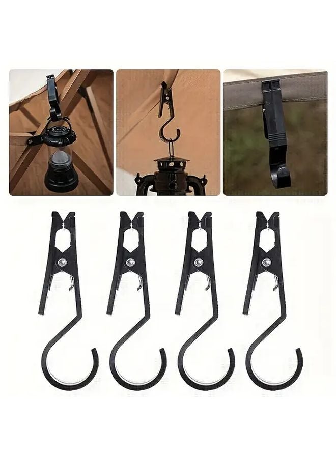 Black S Type Hook 3pcs Durable PVC Lightweight Multi Functional Outdoor Tent Clips - Image 5