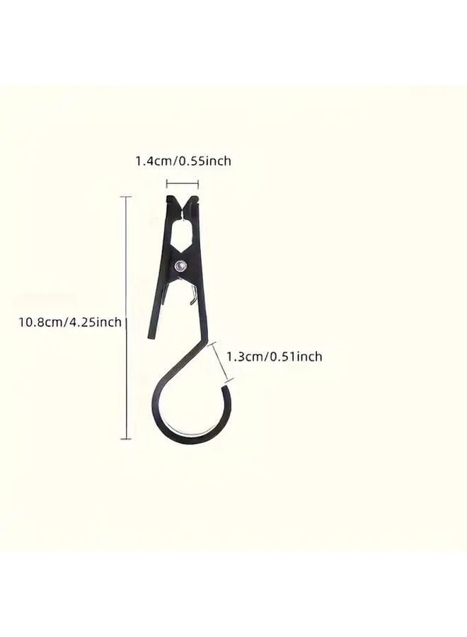 Black S Type Hook 3pcs Durable PVC Lightweight Multi Functional Outdoor Tent Clips - Image 4