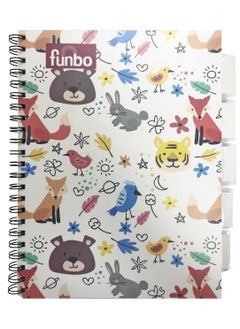 Funbo Funbo - A4 Size, 150 sheets notebook with PP cover and dividers for 5 subjects (Furry Tales)  - Image 1