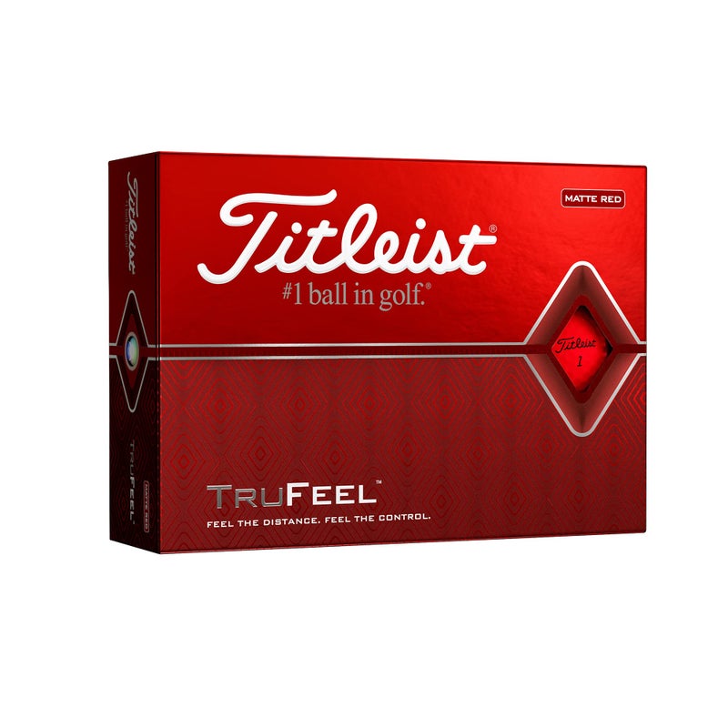 Titleist TruFeel Golf Balls, Matte Red, (One Dozen) - Image 1