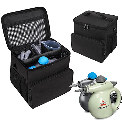 TXIYEAN Storage bag Compatible with Bissell SteamShot Hard Surface Steam Cleaner 39N7V/39N7A,Adjustable Compartments Steam Cleaner Storage Bag,Carrying Case with Pockets for Accessories(Bag Only) - Image 1