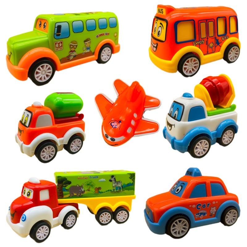 KAVANA Pull Back Vehicles//Push And Go Crawling Toy Car,Kids Toy Including Car,Truck,Taxi,Bus,Plane And Construction Toys For Toddlers Birthday Gifts For Boys 2 3 4 5 6 Year,Multicolor - Image 3