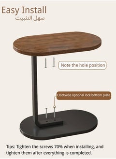 MASINGAA Sofa Side Table, C Shaped End Table, Coffee Table, Small Table for Living room, bedroom 45*30*60CM  - Image 5