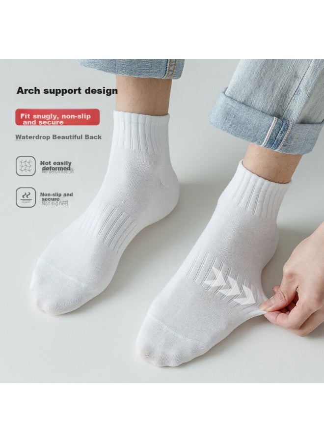 Cotton Thirteen Men's Short Socks Autumn And Winter [combed Cotton] Sweat-absorbent And Breathable Thin Men's Socks Solid Color Low-cut Short Tube Socks 10 Pairs - Image 3