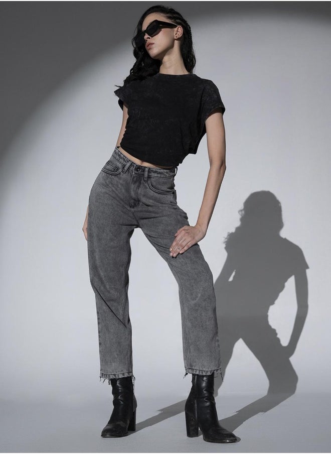 Hubberholme Grey Jeans For Women  - Image 1