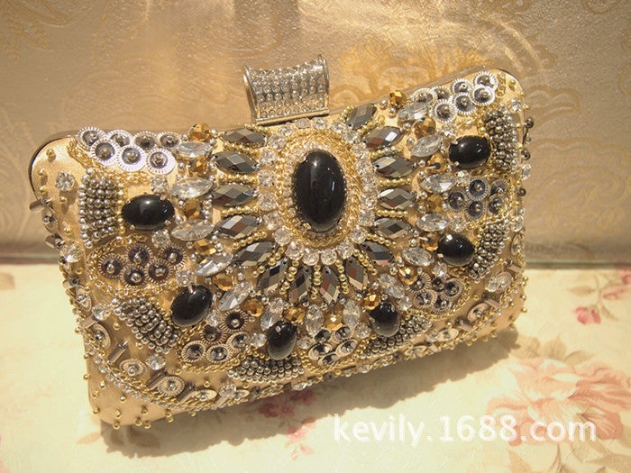 Kai Weili Heavy Handmade Dense Bead Diamond Chain Bag Single Hand Bag High-Class Banquet Dress Evening Banquet Bag For Women - Image 1