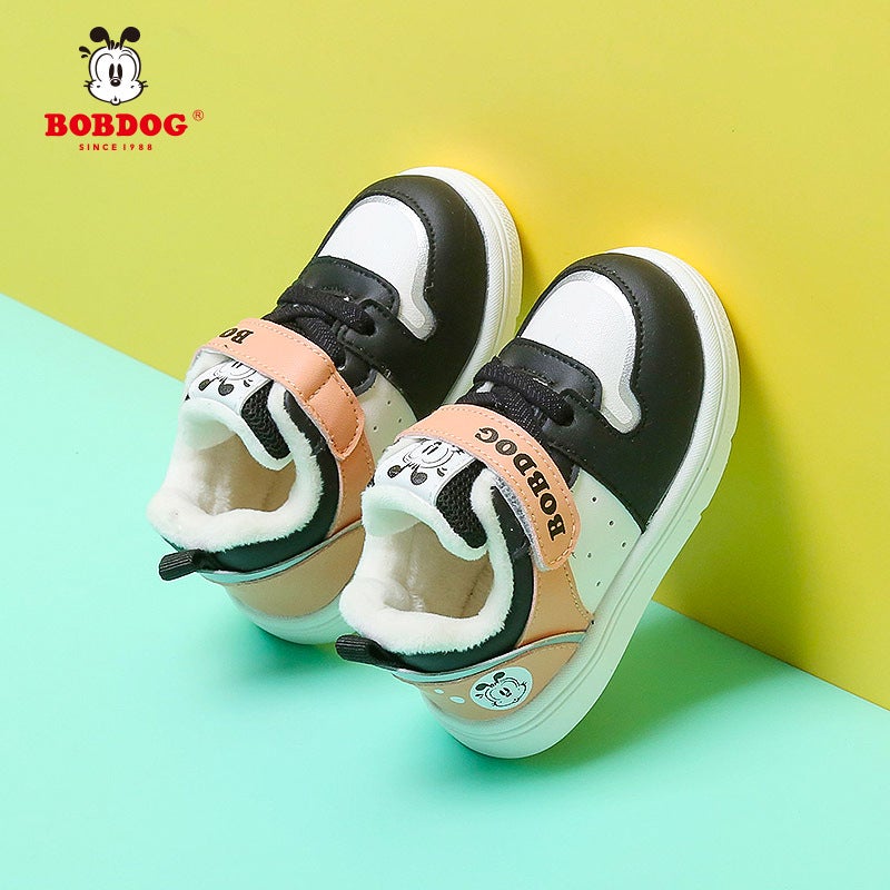 Babudou Boys' Shoes, Baby Toddler Shoes, Kidsren'S Sneakers, Girls' Velvet Cotton Shoes, Soft Soles, Trendy Style - Image 4