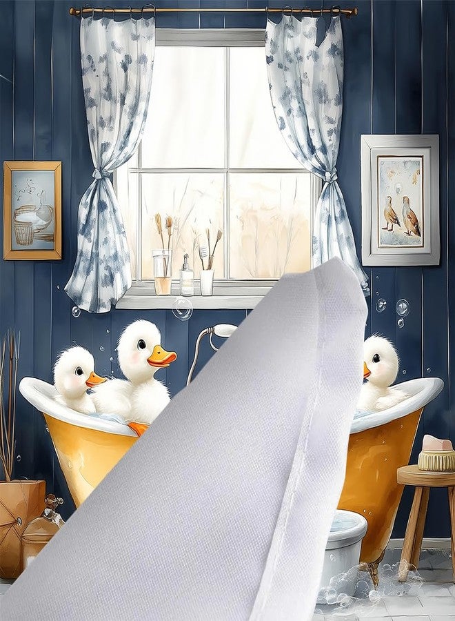 JAWO Funny Kids Shower Curtain, Bathing Cute Ducks Farmhouse Animal in Bathtub Shower Curtains Set, Fun Cartoon Modern Shower Curtain with Hooks for Adults Kid Bathroom Decor Accessories, 72"x72" - Image 5