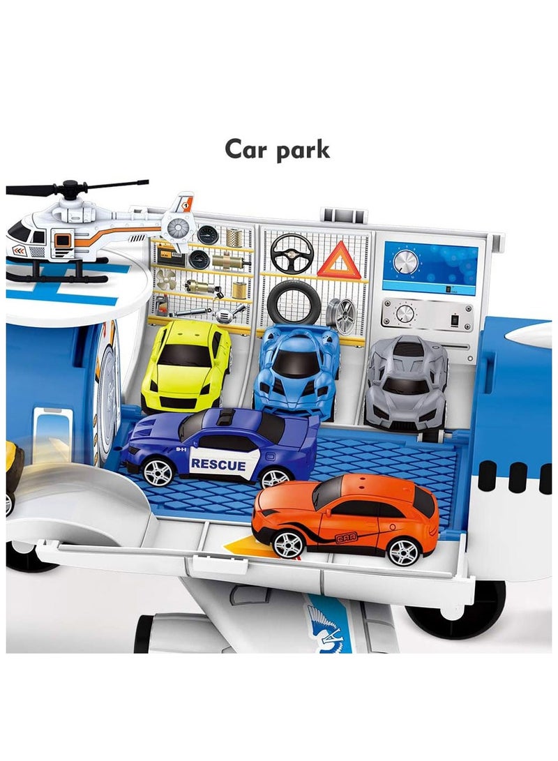 Cool Baby Airplane Toys Aircraft Carrier Toy Helicopter Toy Set Car Track Cargo Plane Toys for Kids Simulated Transport Car Park - Image 2