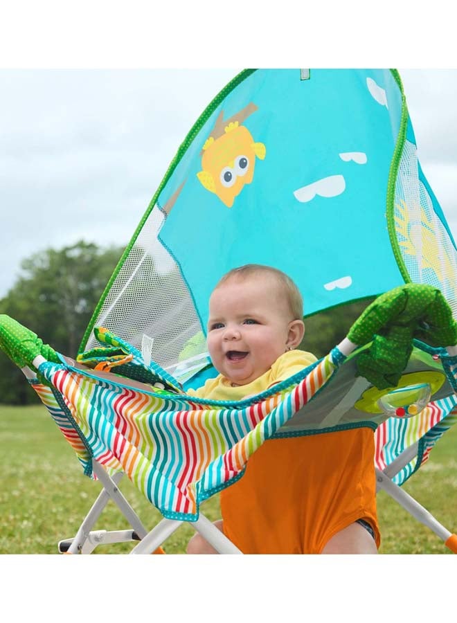 Bright Starts Pop ‘N Jump Owl Forest Portable Baby Jumper with Toys and Canopy, 6–12 Months  - Image 3