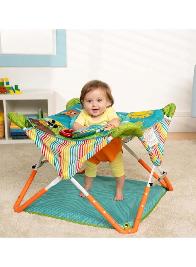 Bright Starts Pop ‘N Jump Owl Forest Portable Baby Jumper with Toys and Canopy, 6–12 Months  - Image 2