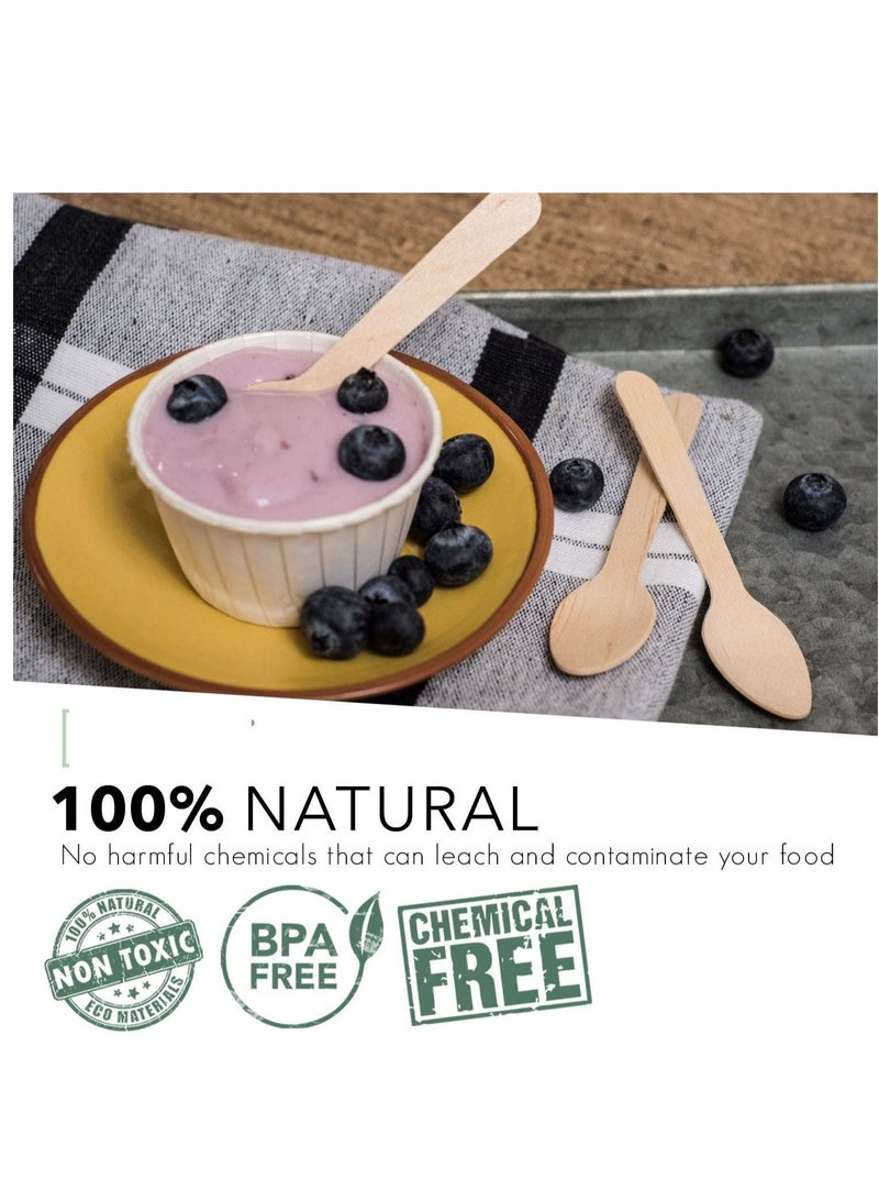 500Pc Disposable Wooden Spoons Mini Kitchen Ice Cream Dessert Biodegradable Flatware Cutlery Small - Image 2