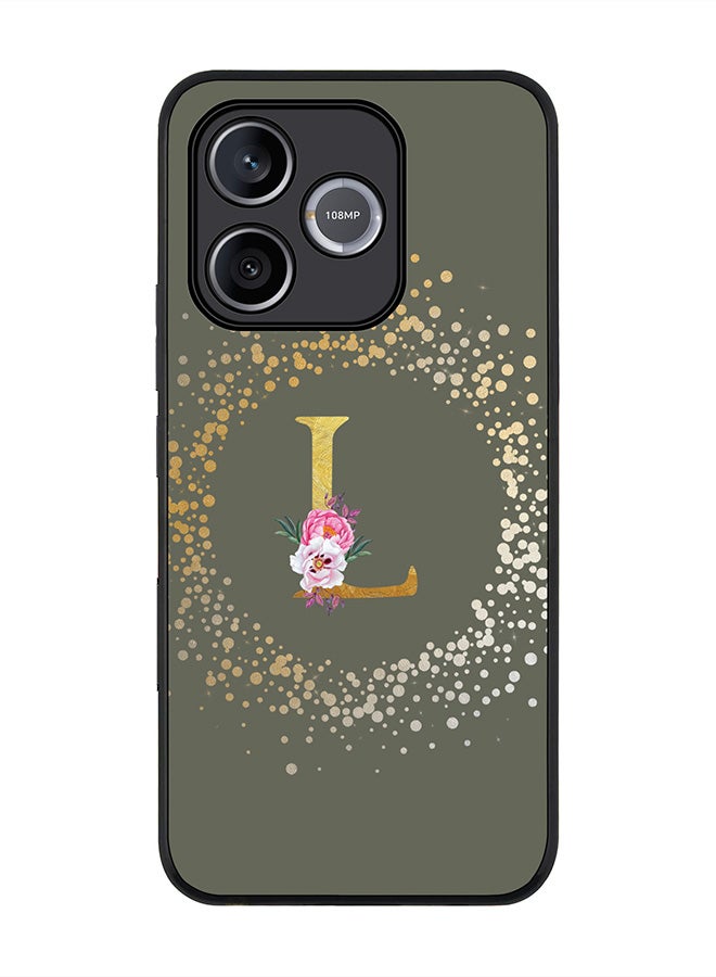 Stylizedd For Honor 600 Lite / 500 Smart / Honor X80i Case,Slim fit Camera Protection, Shockproof Thin Phone cover  - Custom Monogram Floral - L  (Olive Green ) - Image 1