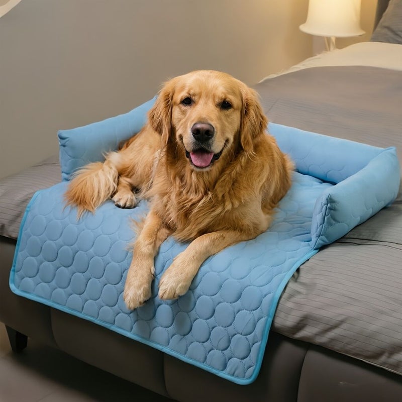 Round Coffee Brown Pet Cooling Mat 27.56 By 27.56 Inch Summer Ice Silk Fiber Fabric Breathable Pad For Cats And Dogs - Image 2