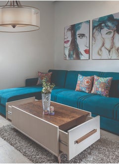 Coffee table with 2 side drawers MDF Multicolor 99Lx55Wx29.5H.