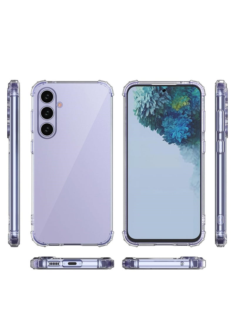 Case for Samsung Galaxy S24 FE, Ultra Slim Crystal Anti-Scratch Bumper Cover Flexible Soft TPU Anti-Fall Reinforced Corner Shockproof Transparent Phone Case for Samsung Galaxy S24 FE - Image 2