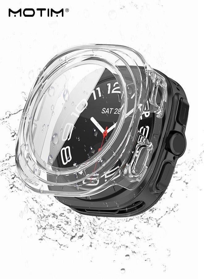 Motim Samsung Galaxy Watch 7 Ultra Screen Protector Case 47mm, Hard PC Bumper Cover with Tempered Glass Screen Protector for Galaxy Watch 7 Accessories (47mm)  - Image 1