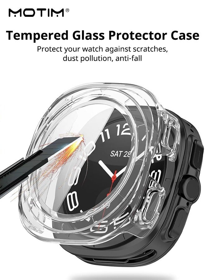 Motim Samsung Galaxy Watch 7 Ultra Screen Protector Case 47mm, Hard PC Bumper Cover with Tempered Glass Screen Protector for Galaxy Watch 7 Accessories (47mm)  - Image 3