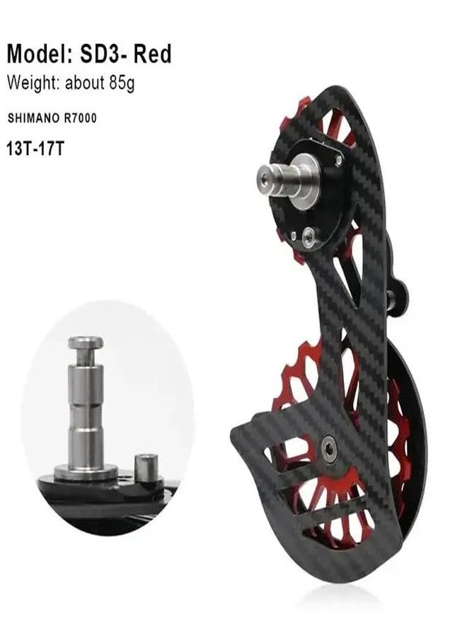 FCCRACING FCC Racing Rider-Ace Rear Derailleur Cage with Carbon Fiber Frame and Ceramic Bearings, 13-17 Tooth, for Road and Folding Bikes Over 20 Inches (Black) - Image 5