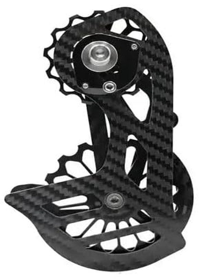 FCCRACING FCC Racing Rider-Ace Rear Derailleur Cage with Carbon Fiber Frame and Ceramic Bearings, 13-17 Tooth, for Road and Folding Bikes Over 20 Inches (Black) - Image 2