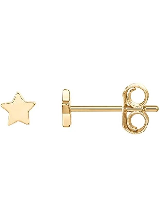 PAVOI 14K Gold Plated Sterling Silver Bar, Dot, Heart, Triangle, Star, Cat | Dainty Earrings for Women - Image 1