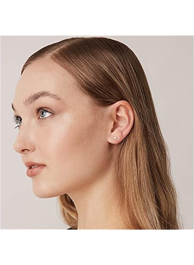 PAVOI 14K Gold Plated Sterling Silver Bar, Dot, Heart, Triangle, Star, Cat | Dainty Earrings for Women - Image 2