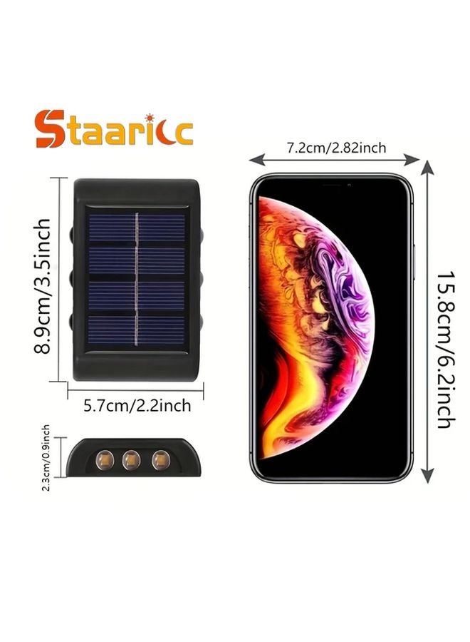 6pcs Solar Wall Light Outdoor 6 LED Cool White Deck Lights For Garden Fence Garage - Image 4