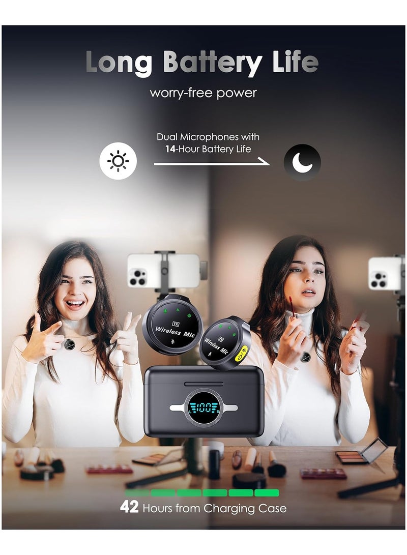 Wireless Lavalier Microphone for iPhone/Android, Lapel Mics with USB-C Plug-Play, Mini Mic with 2.4GHz Noise Cancellation, Charging Case Included, 300ft Range for Stream, Vlog, TikTok and YouTube - Image 5