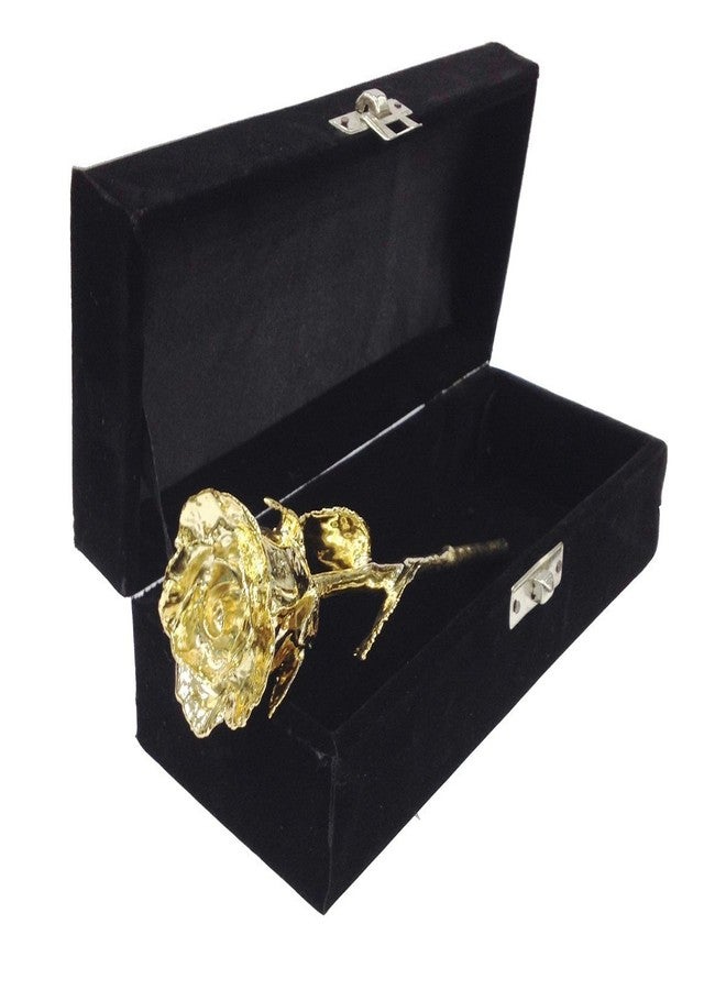 Exclusive Designer With Device Exclusive Designer Gold Plated Natural Rose with Black Velvet Box (6 Inches) - Image 2