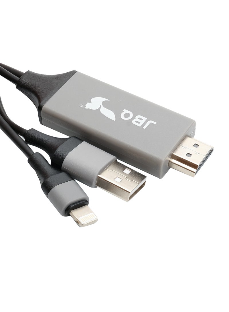 JBQ Plug and Play HDMI Cable to Mobile Phone Connector, Compatible With iPhone 2M - Image 2
