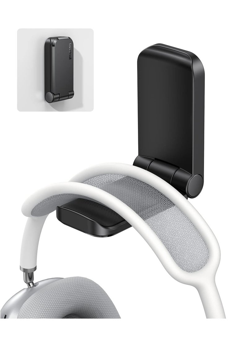 SYOSI Headphone Stand Magnetic Foldable Headset Holder with Strong Adhesive Headset Stand Holder Clip Under Desk Compatible with AirPods Max Sennheiser Beats Bose AKG JBL HyperX and More  - Image 1