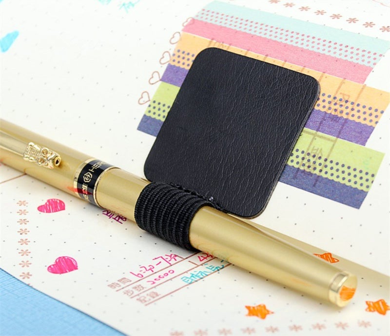 yueton 5pcs Self-Adhesive Leather Pen Holder with Elastic Loop for Notebooks, Journals, Planners and Calendars - Image 5