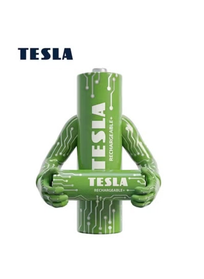TESLA BATTERIES AAA GREEN+ RECHARGEABLE  HR03 1.2V 4cs - Image 3