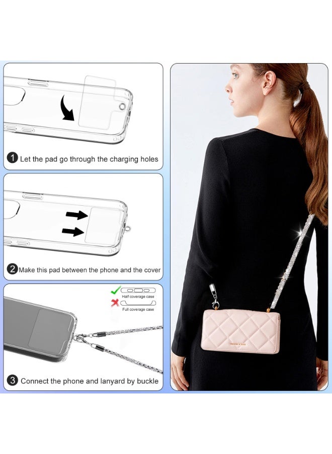 Phone Crossbody Lanyard, Crystal Phone Lanyard with Full Rhinestone Bling Glitter, Bling Phone Strap for Most Phone, iPad, Handbag,Wallet, Phone Neck Holder for Women (Rose Gold)  - Image 5
