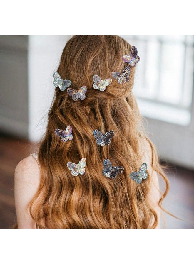 Butterfly Hair Clips For Girls 20Pcs Multicolored Mini Hair Clips Acrylic Cute Hair Clips For Women 90S Accessories For Women Durable Y2K Butterfly Clips Glitter Small Hair Clips Y2K Accessories