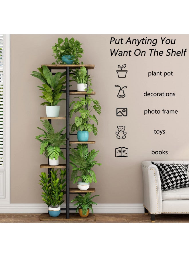 LINZINAR Plant Stand 7 Tier 8 Potted Multiple Flower Pot Holder Shelf Indoor Outdoor Planter Rack Storage Organizer for Patio Garden Corner Balcony Living Room (7 Tier-8 Potted, Black) - Image 4
