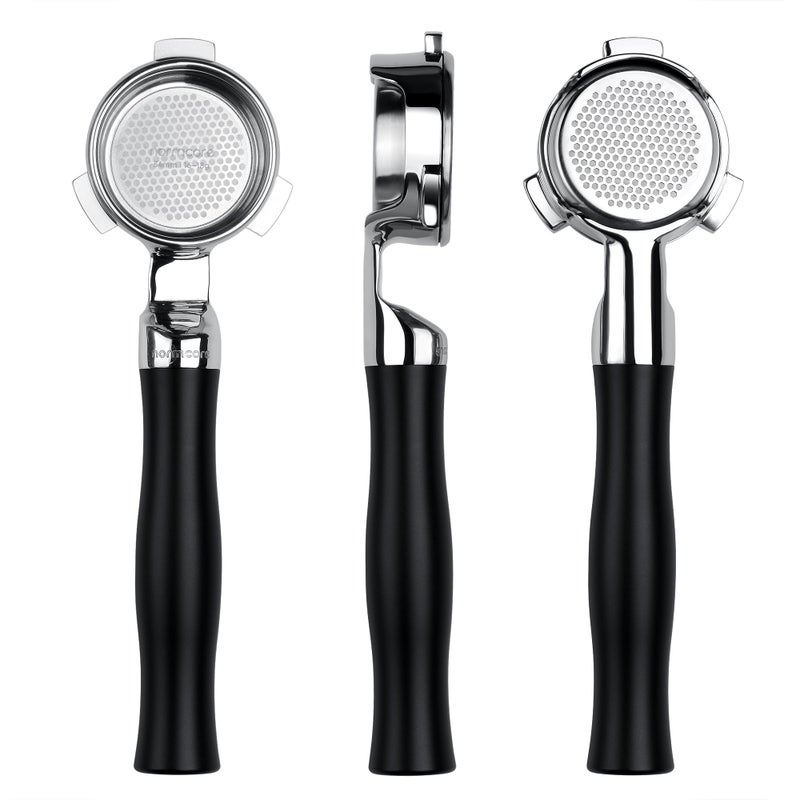 Normcore بورتافيلتر عاري 54 مم من نورمكور مع مقبض من الألمنيوم المؤكسد الأسود يناسب آلات بريفل ساج 54 مم سلة مزدوجة دقيقة 18 جرام مشمولة