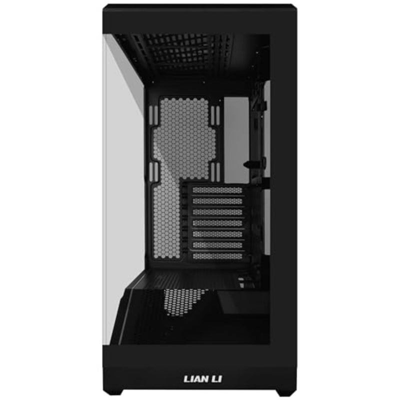 حقيبة V100 Mid Tower باللون الأسود، دعم ATX، لوحة أمامية شبكية، زجاج مقسى، USB-C، لوحة جانبية خالية من الأدوات - Image 5