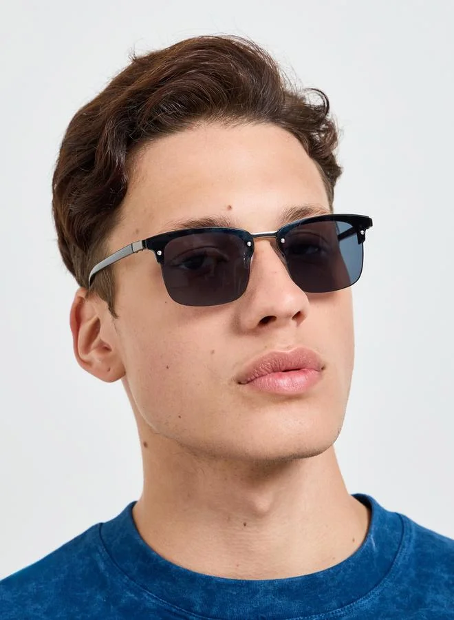 Styli Square Frame Sunglasses with Nose Pads