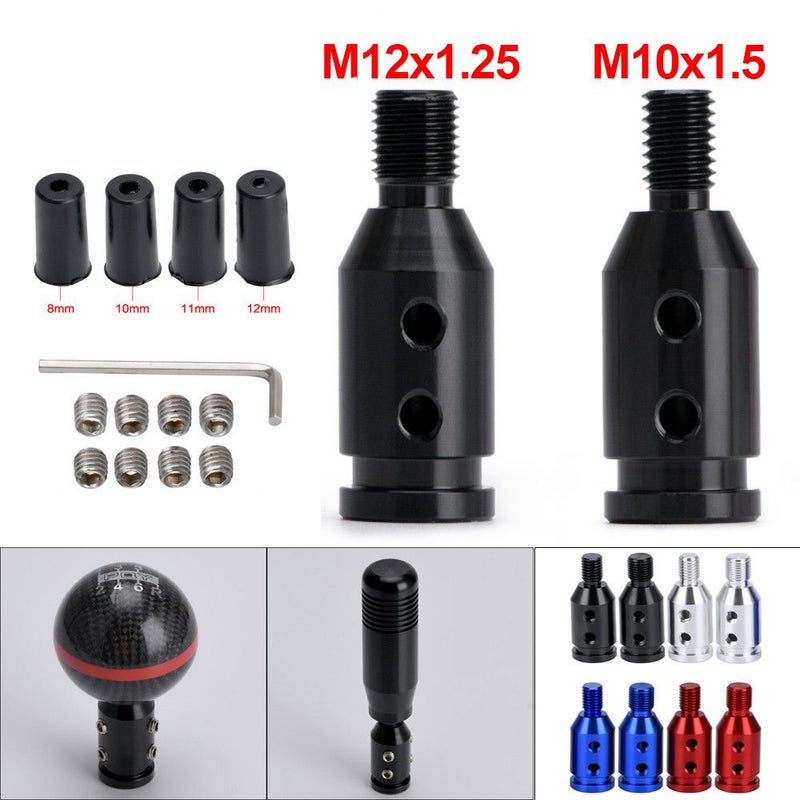 محول مقبض ناقل الحركة العام للسيارة M12x1.25 من الألومنيوم الأسود المتين - Image 1