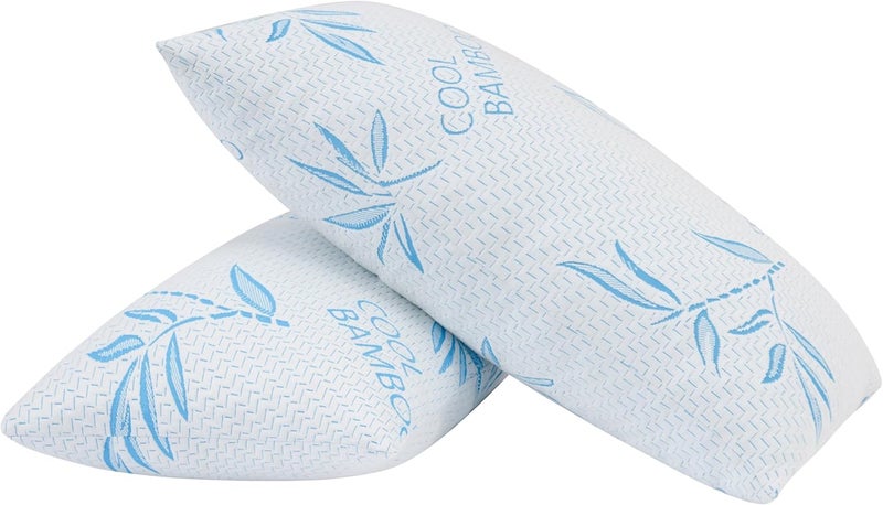 ComfySleep وسائد بحجم كينغ 2 عبوة للنوم، وسادة سرير قابلة للتعديل من رغوة الذاكرة المبردة مع غطاء قابل للإزالة/الغسل (كينغ 2 عبوة) - Image 5