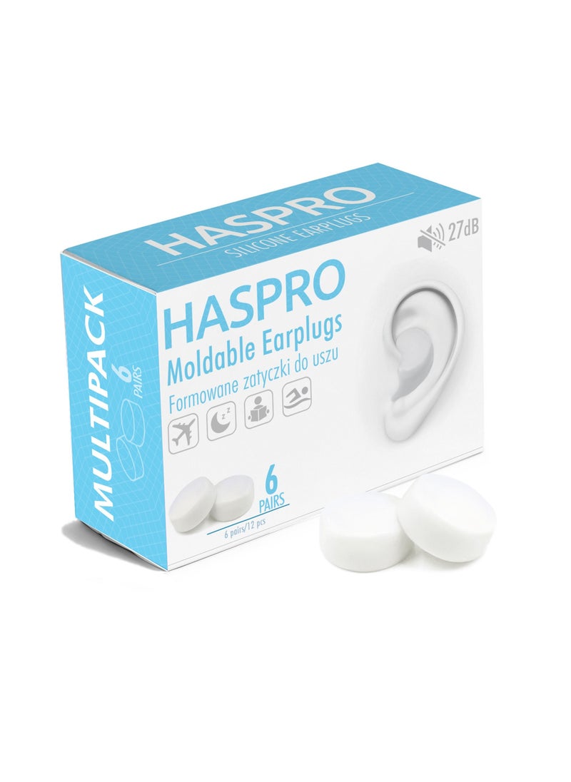 HASPRO HASPRO [6-Pair Pack] Soft Silicone Earplugs for Sleeping, Swimming & Bathing, Anti-Snoring, Noise Cancelling Reusable Earplugs. Adults & Children (trn)  - Image 2